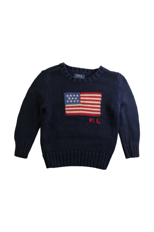 A Navy Knit Sweaters from Polo Ralph Lauren in size 3T for boy. (Front View)