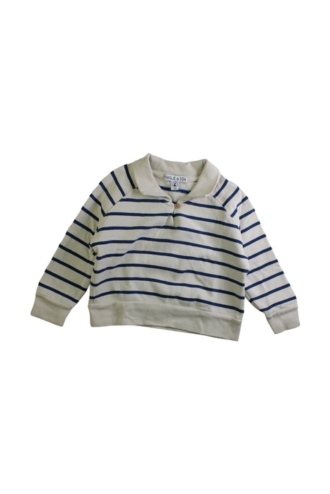 A White Long Sleeve Tops from Emile et Ida in size 3T for boy. (Front View)