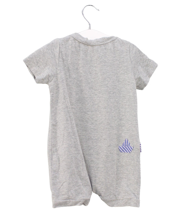 A Grey Short Sleeve Rompers from Nicholas & Bears in size 6-12M for girl. (Back View)