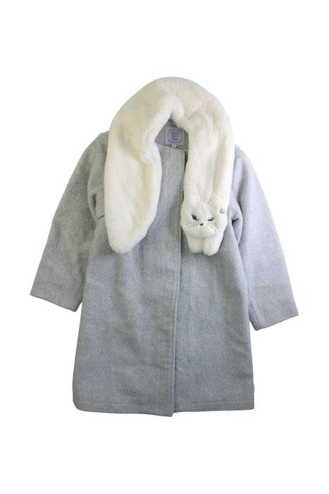 A Grey Coats from Anna Sui in size 5T for girl. (Front View)