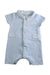 A Blue Short Sleeve Rompers from Patachou in size 3-6M for boy. (Front View)