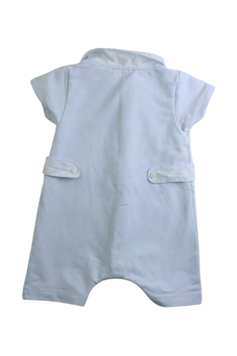 A Blue Short Sleeve Rompers from Patachou in size 3-6M for boy. (Back View)