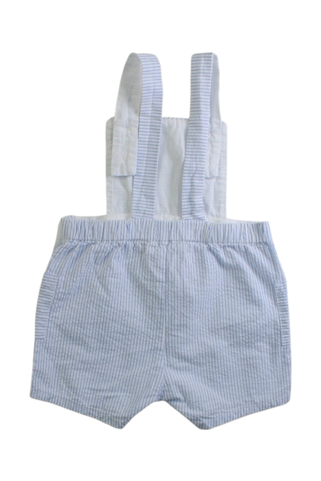 A Blue Overall Shorts from Cyrillus in size 3-6M for boy. (Back View)