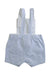 A Blue Overall Shorts from Cyrillus in size 3-6M for boy. (Back View)