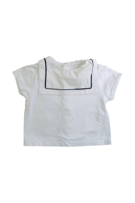 A White Short Sleeve Shirts from Jacadi in size 6-12M for boy. (Front View)