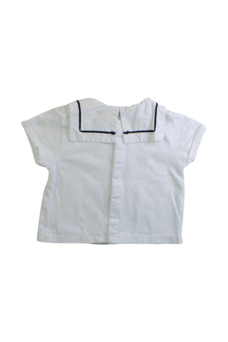 A White Short Sleeve Shirts from Jacadi in size 6-12M for boy. (Back View)