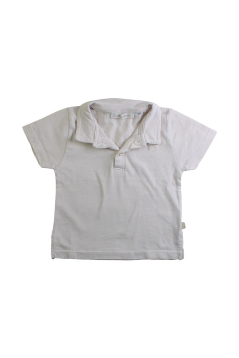 A White Short Sleeve Polos from Les Enfantines in size 12-18M for boy. (Front View)