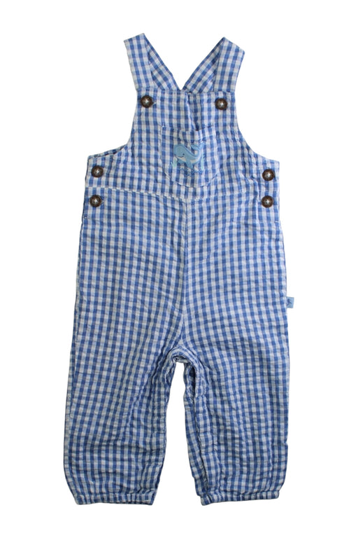 A Blue Long Overalls from Jojo Maman Bébé in size 12-18M for boy. (Front View)