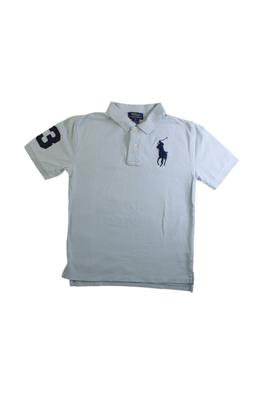 A Blue Short Sleeve Polos from Polo Ralph Lauren in size 10Y for boy. (Front View)