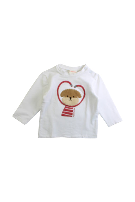 A White Long Sleeve T Shirts from Momonittu in size 6-12M for boy. (Front View)