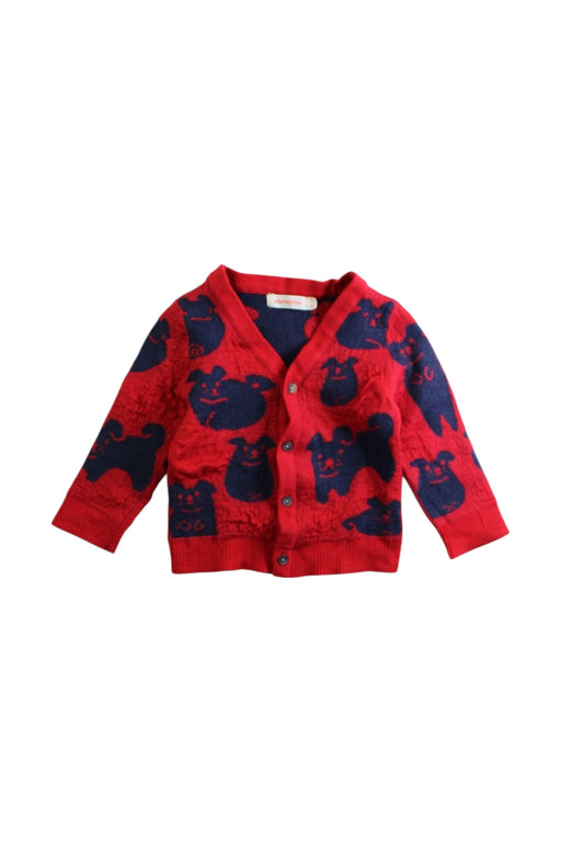A Red Cardigans from Momonittu in size 2T for neutral. (Front View)