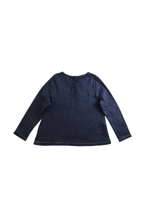 A Navy Long Sleeve Shirts from Petit Bateau in size 3T for girl. (Back View)