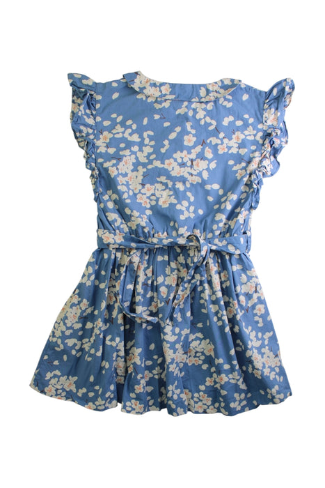 A Blue Sleeveless Dresses from Petit Bateau in size 8Y for girl. (Back View)