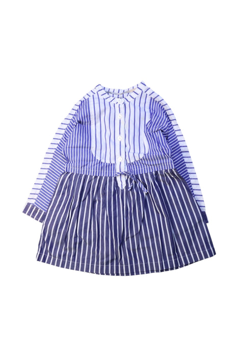 A Blue Long Sleeve Dresses from Burberry in size 12-18M for girl. (Front View)