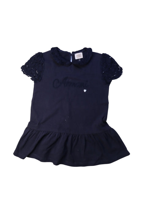A Navy Short Sleeve Dresses from Armani in size 10Y for girl. (Front View)