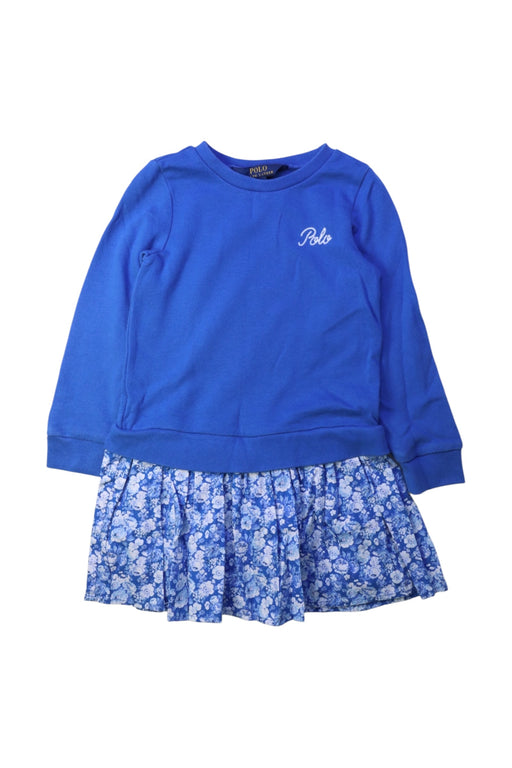 A Blue Sweater Dresses from Polo Ralph Lauren in size 4T for girl. (Front View)