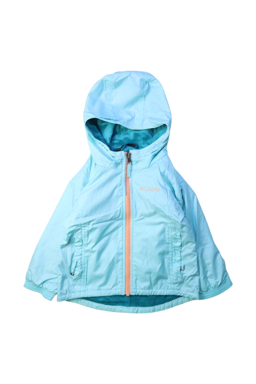 A Blue Rain Jackets from Columbia in size 2T for girl. (Front View)