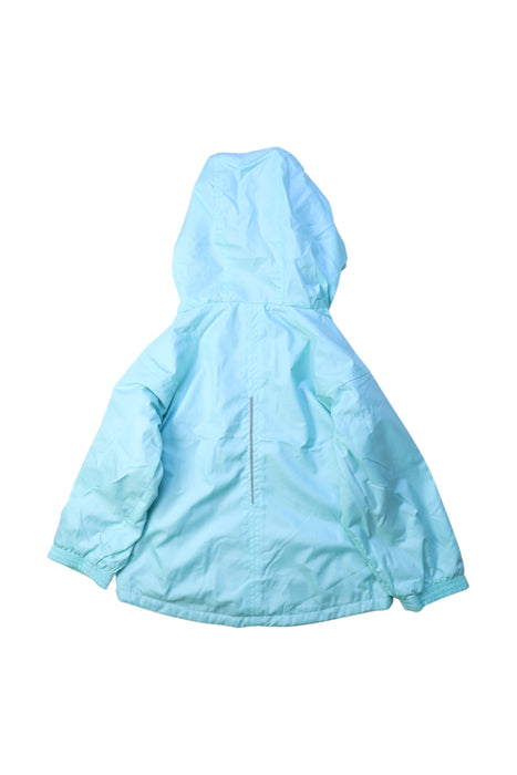 A Blue Rain Jackets from Columbia in size 2T for girl. (Back View)