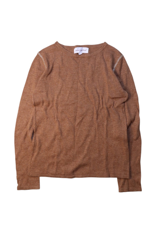 A Brown Long Sleeve Tops from Excuse My French in size 6T for girl. (Front View)