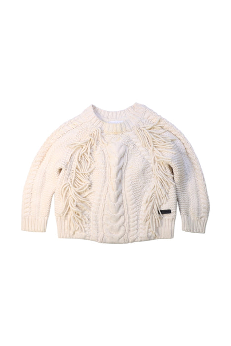 A White Knit Sweaters from Burberry in size 4T for girl. (Front View)