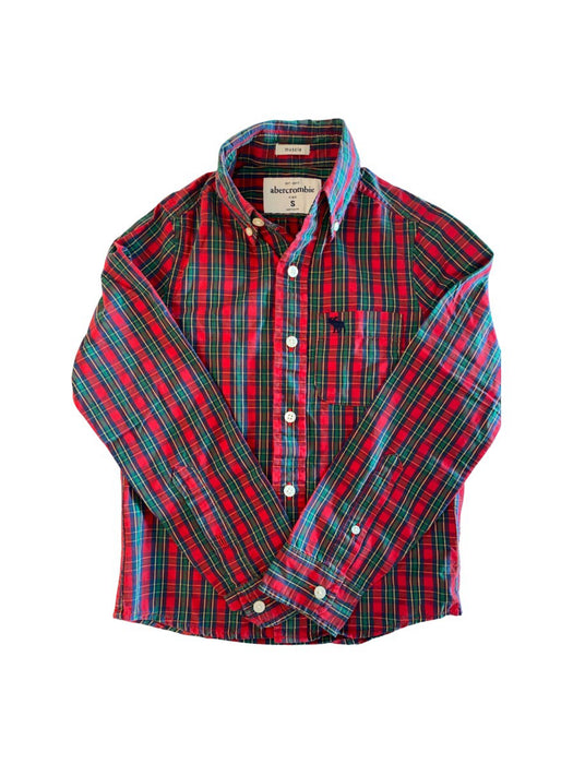 A Red Long Sleeve Shirts from Abercrombie & Fitch in size 8Y for boy. (Front View)