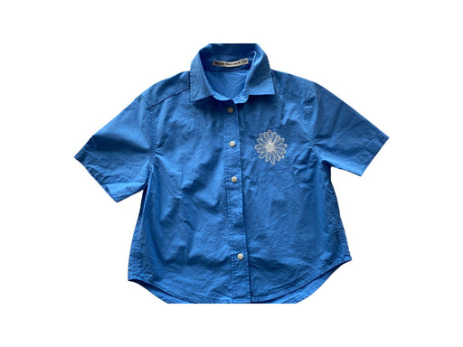 A Blue Short Sleeve Shirts from Mardi Mercredi in size 10Y for neutral. (Front View)