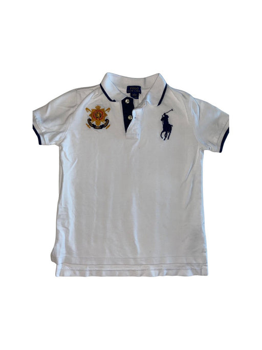 A White Short Sleeve Polos from Polo Ralph Lauren in size 7Y for boy. (Front View)