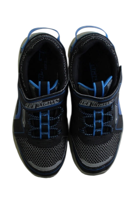 A Black Sneakers from Skechers in size 10Y for boy. (Back View)