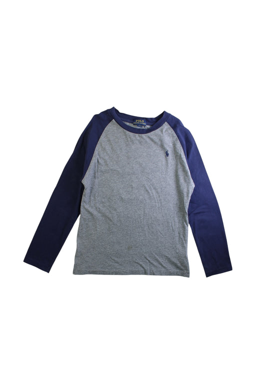 A Grey Long Sleeve Shirts from Polo Ralph Lauren in size 7Y for boy. (Front View)