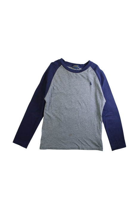 A Grey Long Sleeve Shirts from Polo Ralph Lauren in size 7Y for boy. (Front View)