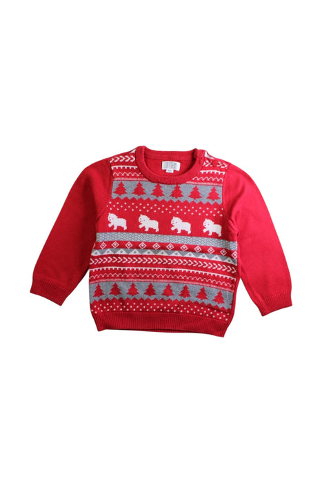 A Red Knit Sweaters from Kingkow in size 18-24M for boy. (Front View)