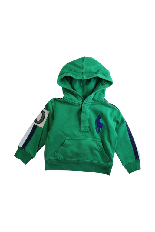 A Green Hooded Sweatshirts from Polo Ralph Lauren in size 2T for boy. (Front View)