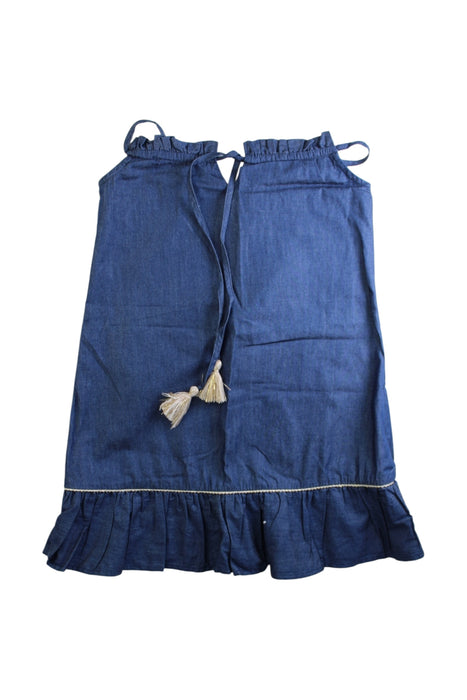 A Blue Sleeveless Dresses from Excuse My French in size 6T for girl. (Front View)