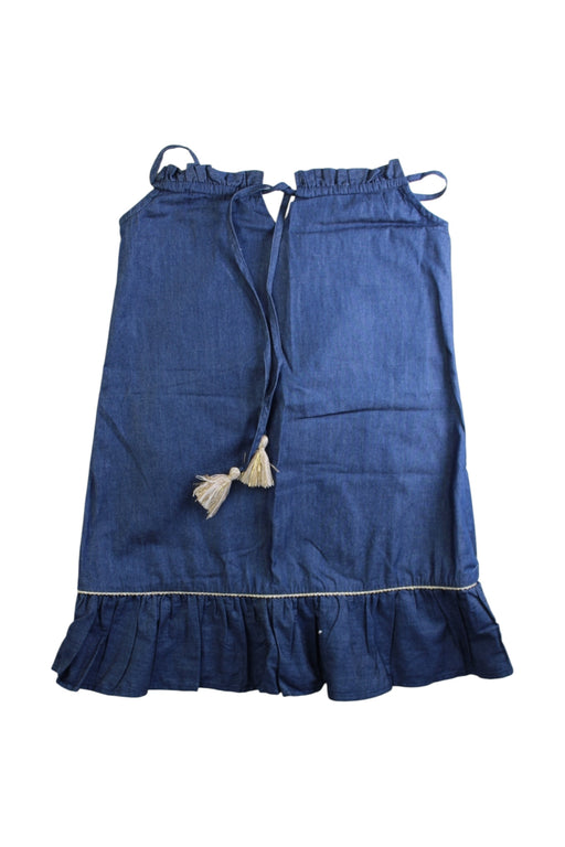 A Blue Sleeveless Dresses from Excuse My French in size 6T for girl. (Front View)