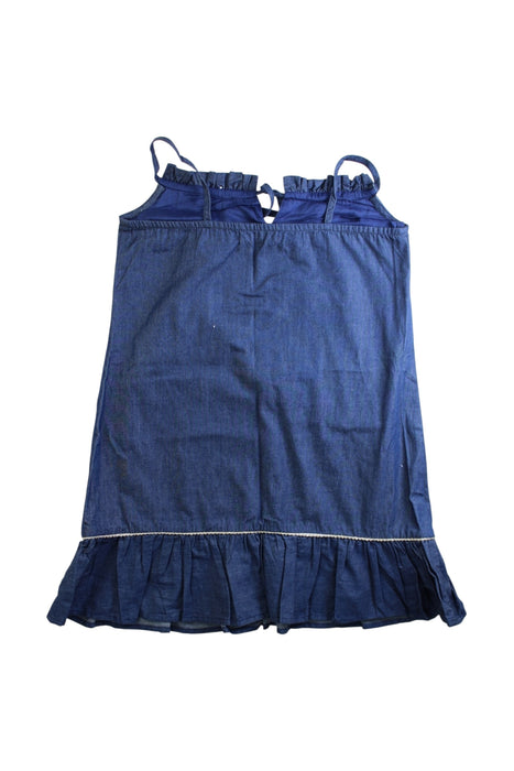 A Blue Sleeveless Dresses from Excuse My French in size 6T for girl. (Back View)