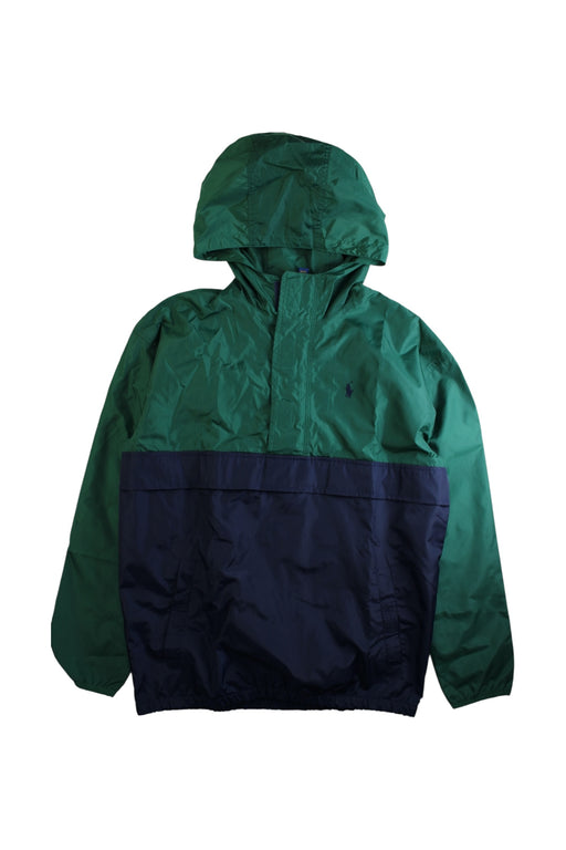 A Green Rain Jackets from Polo Ralph Lauren in size 14Y for boy. (Front View)