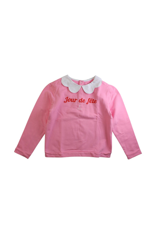 A Pink Long Sleeve Tops from Jacadi in size 8Y for girl. (Front View)