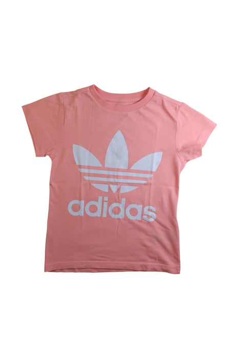 A Pink Short Sleeve T Shirts from Adidas in size 6T for girl. (Front View)