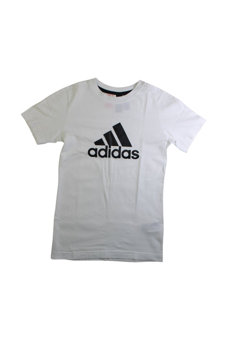 A White Short Sleeve T Shirts from Adidas in size 7Y for girl. (Front View)
