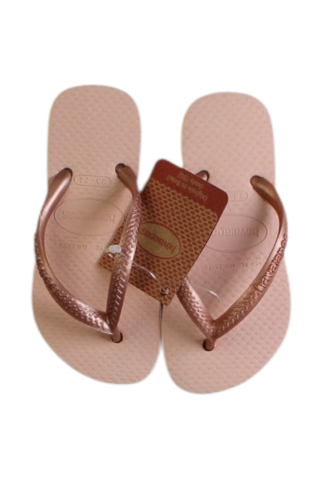 A Beige Flip Flops from Havaianas in size 18-24M for girl. (Front View)