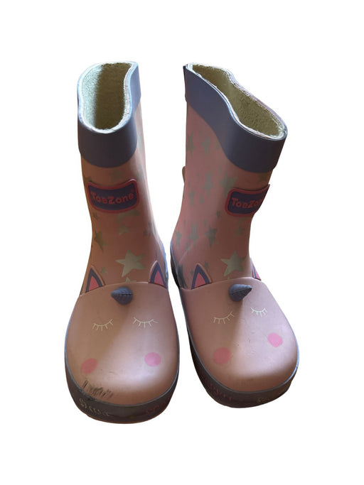 A Beige Rain Boots from ToeZone in size 18-24M for neutral. (Front View)