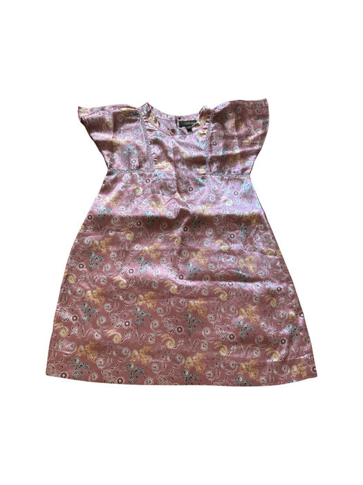 A Pink Short Sleeve Dresses from Velveteen in size 5T for girl. (Front View)