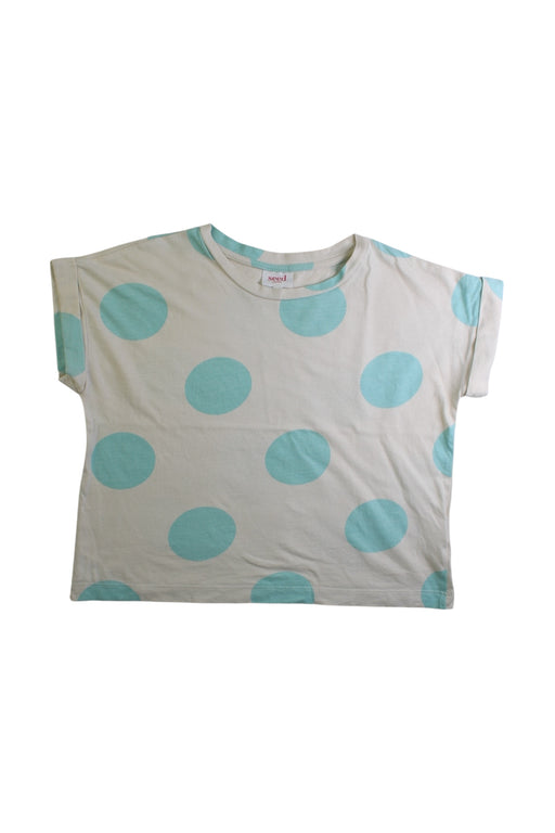 A White Short Sleeve Tops from Seed in size 6T for girl. (Front View)