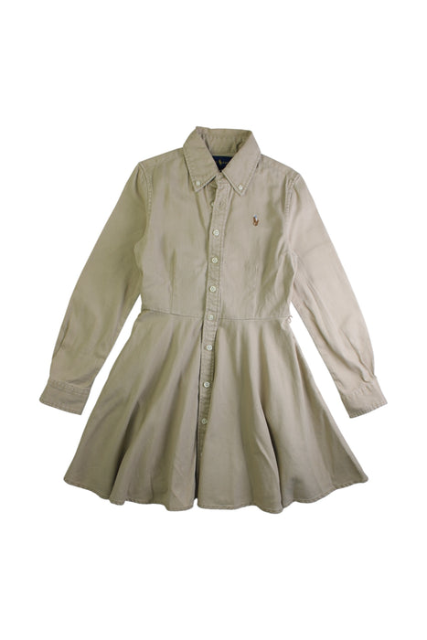 A Ivory Long Sleeve Dresses from Ralph Lauren in size 7Y for girl. (Front View)