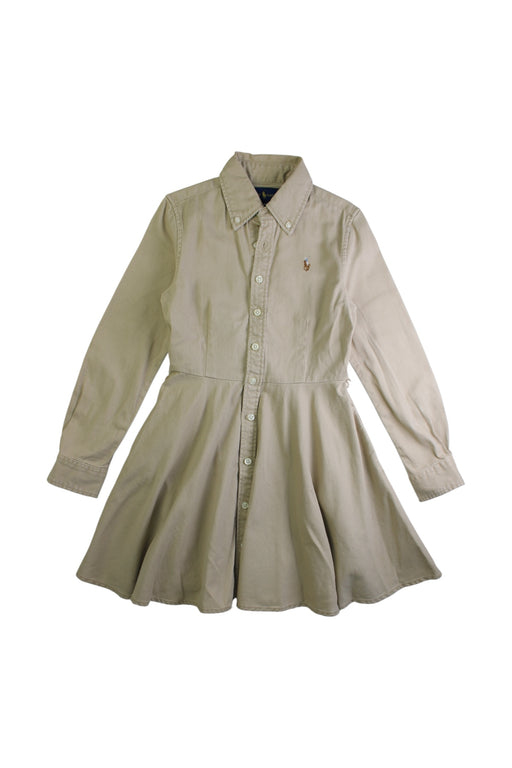 A Ivory Long Sleeve Dresses from Ralph Lauren in size 7Y for girl. (Front View)