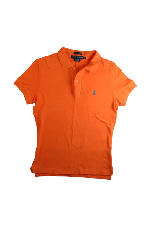 A Orange Short Sleeve Polos from Ralph Lauren in size 6T for girl. (Front View)
