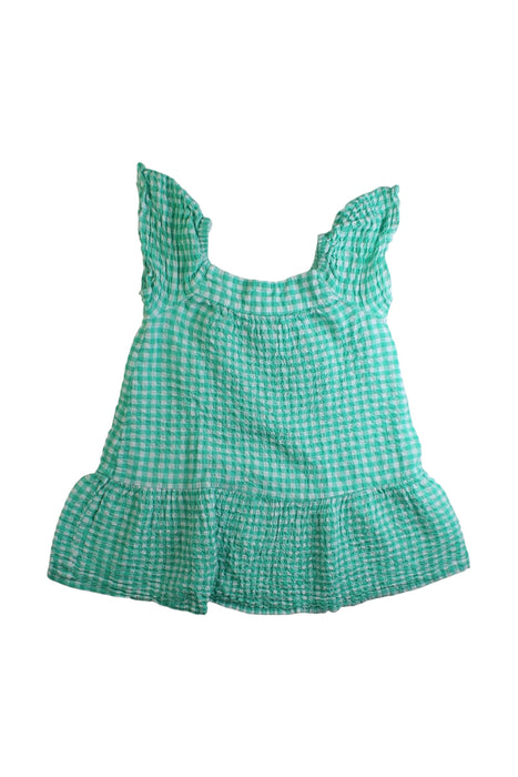 A Green Sleeveless Dresses from Seed in size 4T for girl. (Front View)