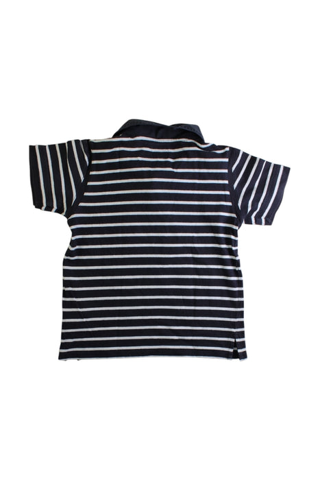 A Navy Short Sleeve Polos from Armani in size 6T for boy. (Back View)