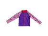A Purple Rash Guards from Barrel in size 4T for girl. (Front View)