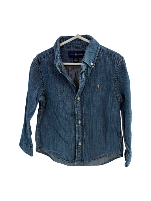 A Blue Long Sleeve Shirts from Ralph Lauren in size 3T for neutral. (Front View)
